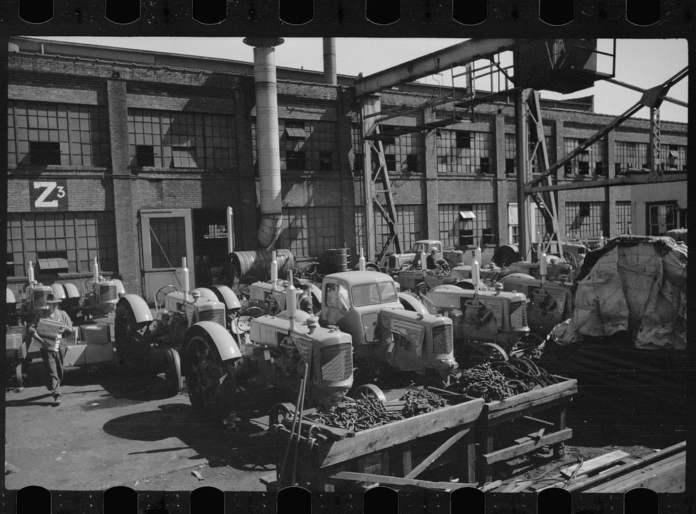 [Untitled photo, possibly related to: Moline tractor factory, Minneapolis, Minnesota]. Sourced from the Library of Congress.