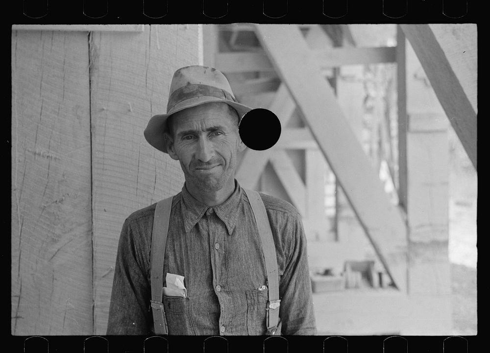 [Untitled photo, possibly related to: Homesteader who works in the limestone quarry. Tygart Valley Homesteads, West…