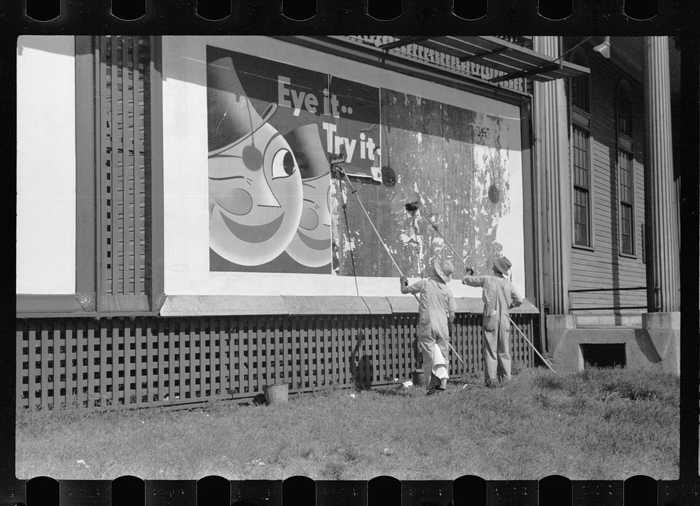 [Untitled photo, possibly related to: Billboard in transition, Minneapolis, Minnesota]. Sourced from the Library of Congress.