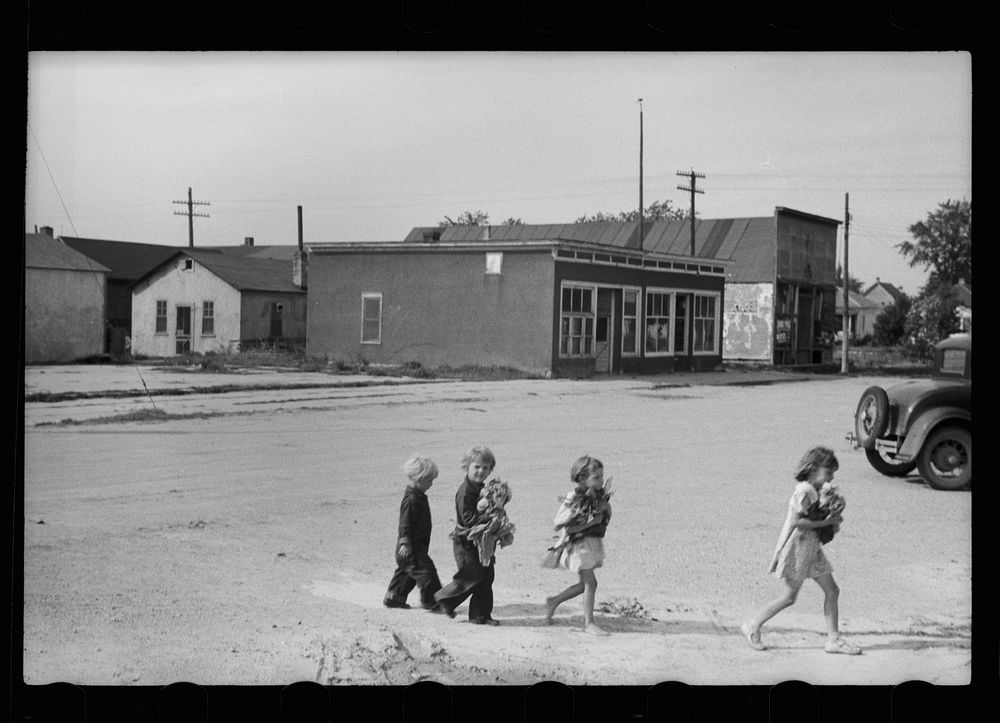 [Untitled photo, possibly related to: Main street of Kelliher, Minnesota, once a booming lumber town]. Sourced from the…