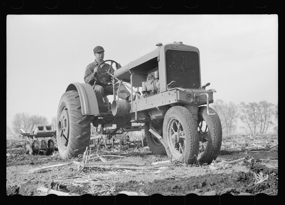[Untitled photo, possibly related to: Tractor driver, Harrison County, Iowa]. Sourced from the Library of Congress.