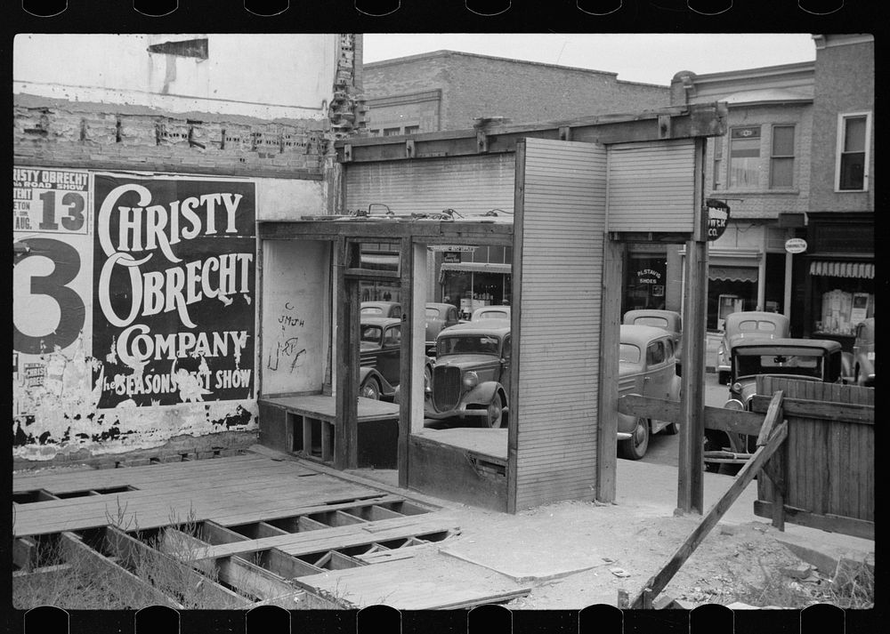 Razed building on main street of Sisseton, South Dakota. Sourced from the Library of Congress.
