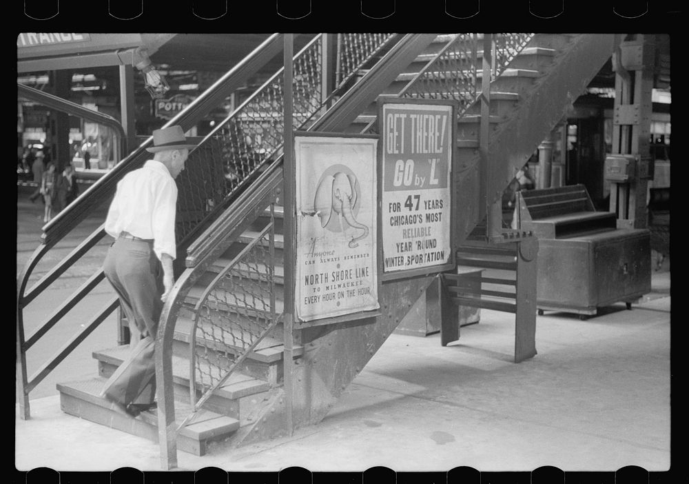 L steps, Chicago, Illinois. Sourced from the Library of Congress.