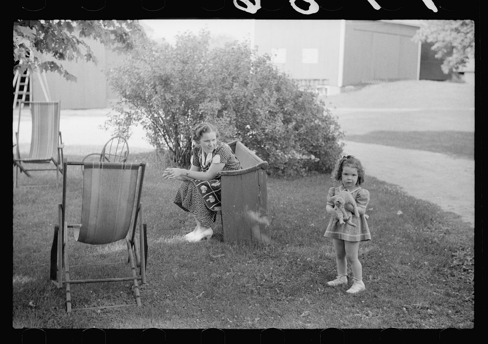 [Untitled photo, possibly related to: Daughter of fruit farmer, Berrien County, Michigan]. Sourced from the Library of…