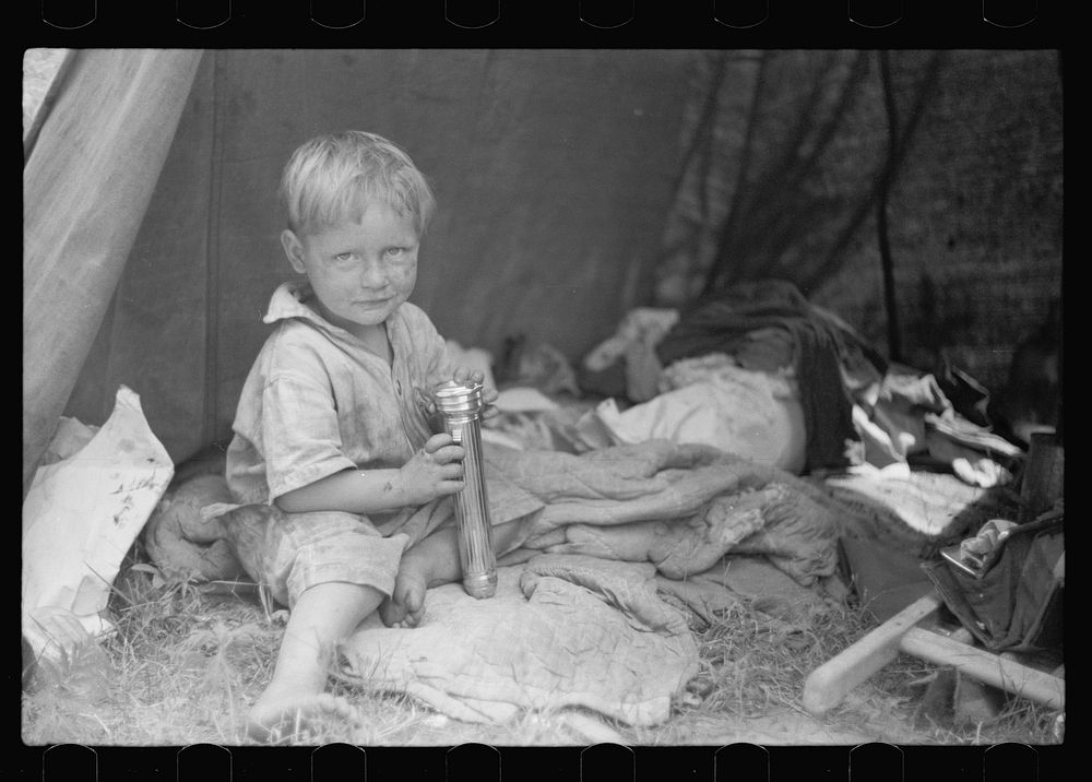 [Untitled photo, possibly related to: Migrant children eating, Berrien County, Michigan]. Sourced from the Library of…