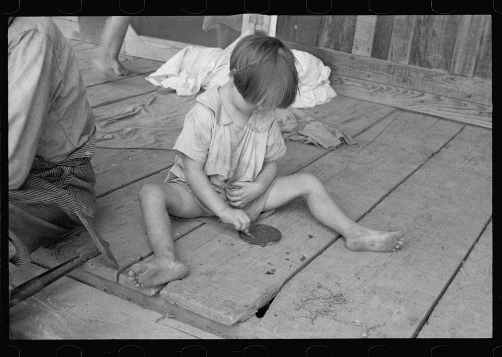 [Untitled photo, possibly related to: Daughter of sharecropper, Mississippi County, Arkansas]. Sourced from the Library of…