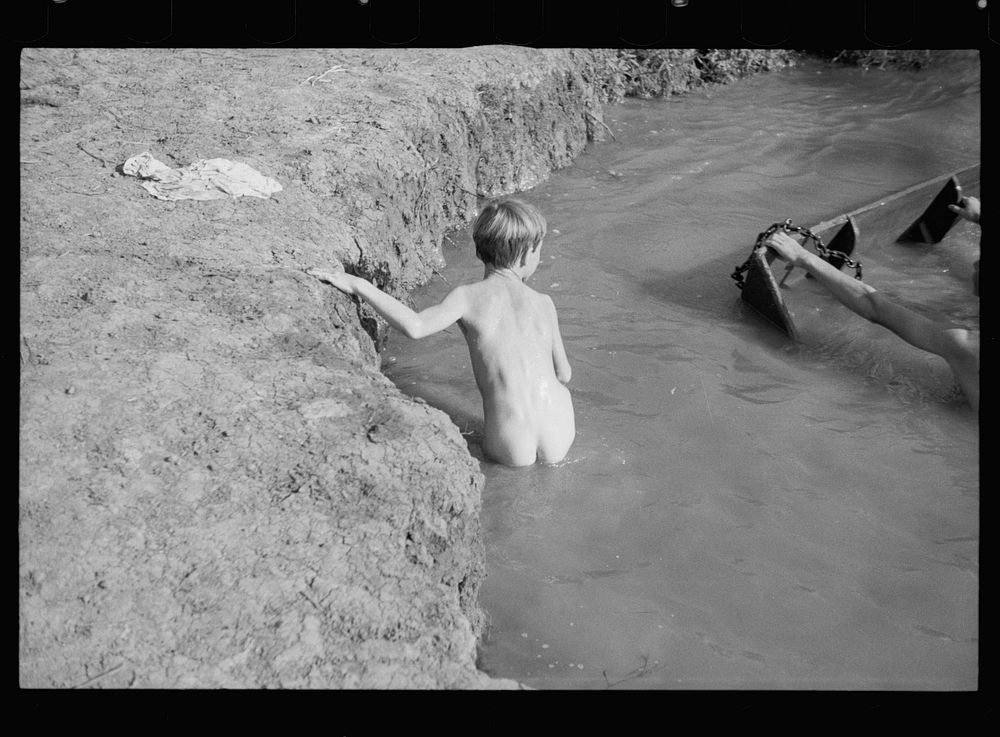 [Untitled photo, possibly related to: Swimming hole at the Dyess Colony, Mississippi County, Arkansas]. Sourced from the…