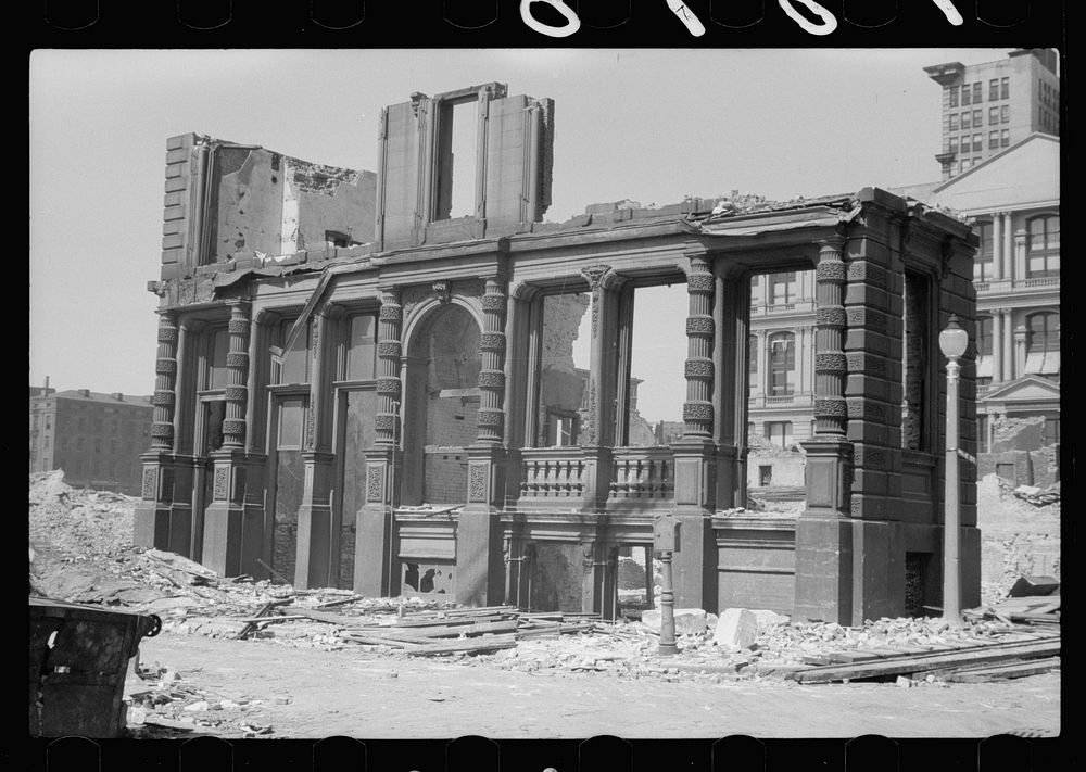 Old building being torn down, St. Louis, Missouri. Sourced from the Library of Congress.