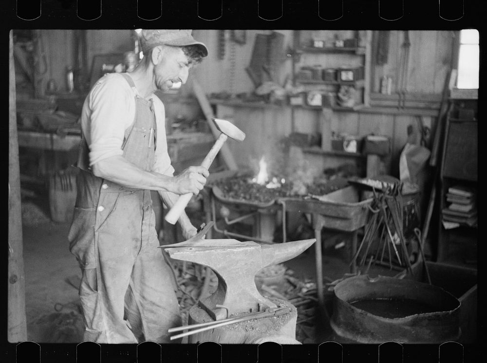 Blacksmith, Southeast Missouri Farms. Sourced from the Library of Congress.