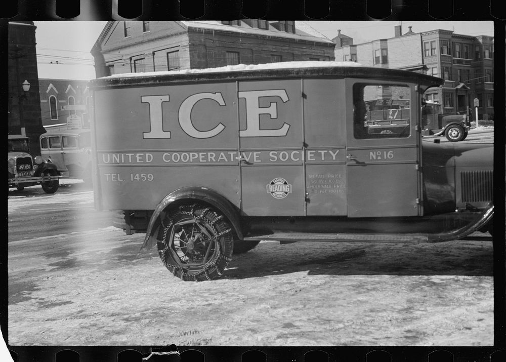 [Untitled photo, possibly related to: One of a fleet of trucks owned by United Cooperative Society, Fitchburg…