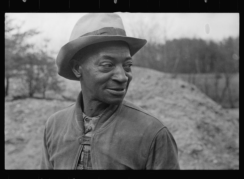 [Untitled photo, possibly related to: Laborer at Chopawamsic Recreational Project, Virginia]. Sourced from the Library of…