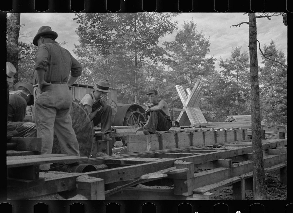 [Untitled photo, possibly related to: Sawmill, Skyline Farms, Alabama]. Sourced from the Library of Congress.