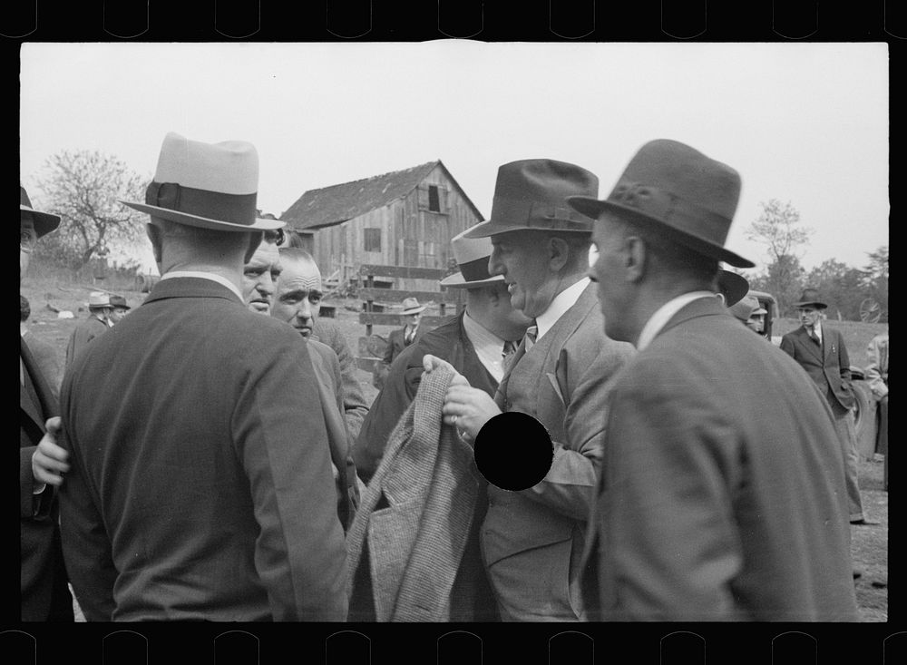 Group of resettlement and district officers at opening of the Berwyn Housing Project, Prince George's County, Marlyand.…