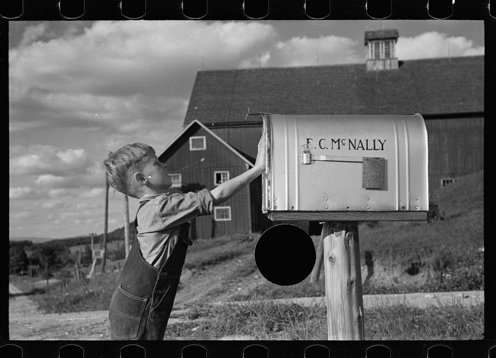 [Untitled photo, possibly related to: Looking for the mail, McNally farm, Kirby, Vermont]