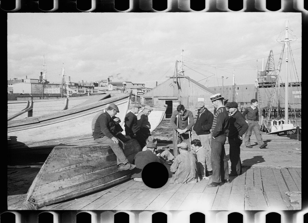 [Untitled photo, possibly related to: Waterfront, Gloucester, Massachusetts]. Sourced from the Library of Congress.