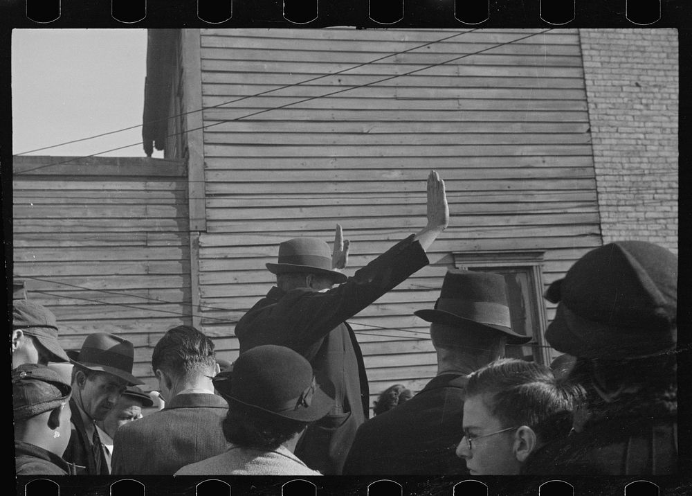[Untitled photo, possibly related to: Furniture auction, Hagerstown, Maryland]. Sourced from the Library of Congress.