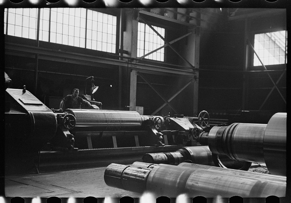 [Untitled photo, possibly related to: Machinery not in use at steel mill, Pittsburgh, Pennsylvania]. Sourced from the…