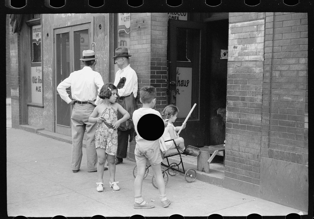 [Untitled photo, possibly related to: Children playing on the street, Aliquippa, Pennsylvania]. Sourced from the Library of…