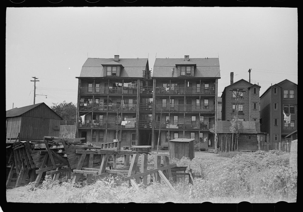 Housing conditions in Ambridge, Pennsylvania, home of the American Bridge Company. Sourced from the Library of Congress.