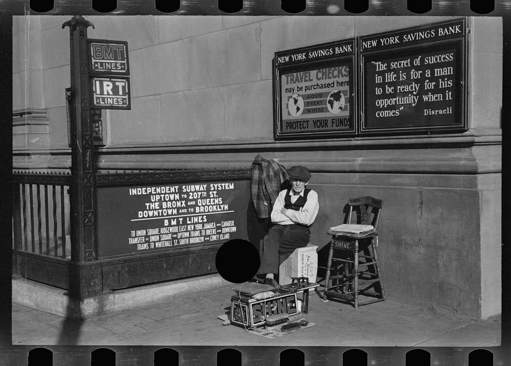[Untitled photo, possibly related to: Bootblack, corner Fourteenth Street and Eighth Avenue, New York, New York]. Sourced…