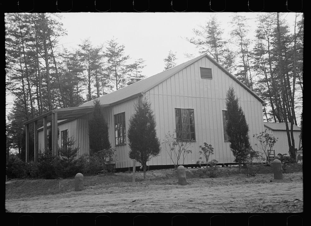 [Untitled photo, possibly related to: Prefabricated steel farmhouse, Greenbelt, Maryland]. Sourced from the Library of…