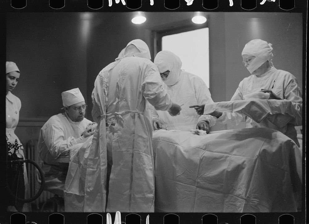 [Untitled photo, possibly related to: Operation, Herrin Hospital (private), Herrin, Illinois]. Sourced from the Library of…