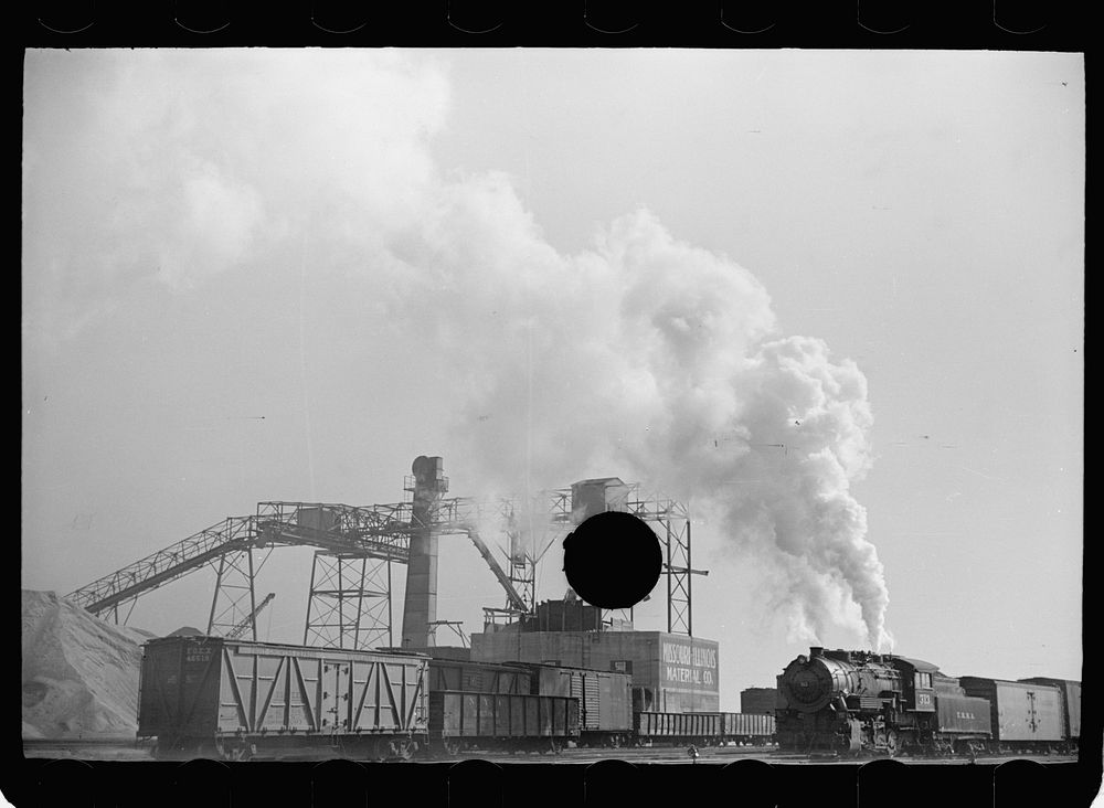 [Untitled photo, possibly related to: Railroad yards along riverfront, St. Louis, Missouri]. Sourced from the Library of…