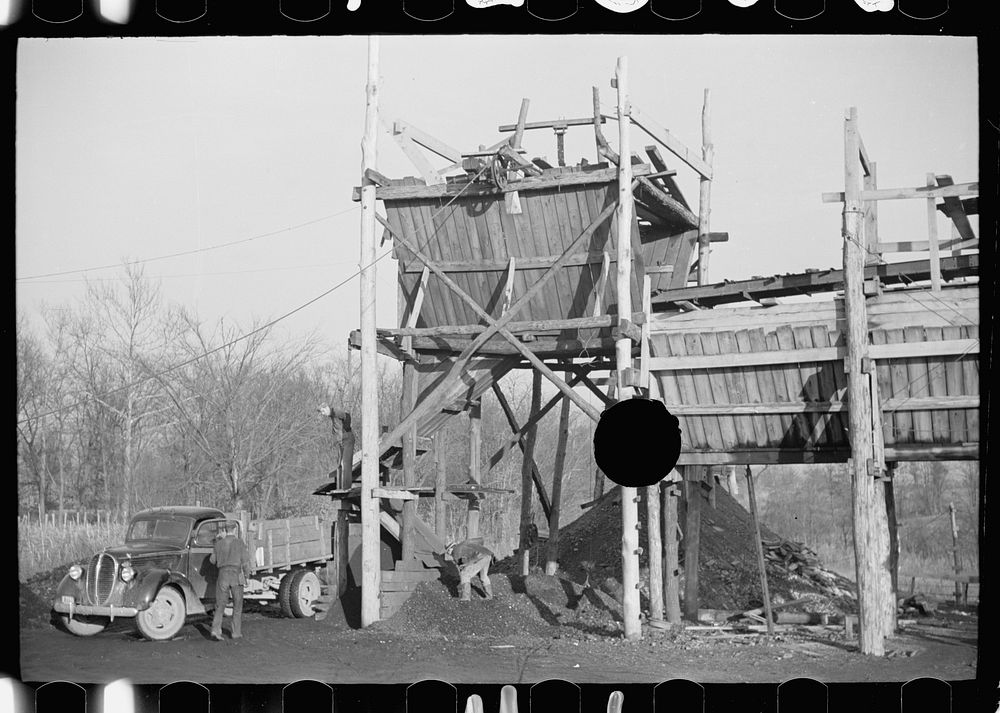 [Untitled photo, possibly related to: Loading a truck at gopher hole, Williamson County, Illinois]. Sourced from the Library…