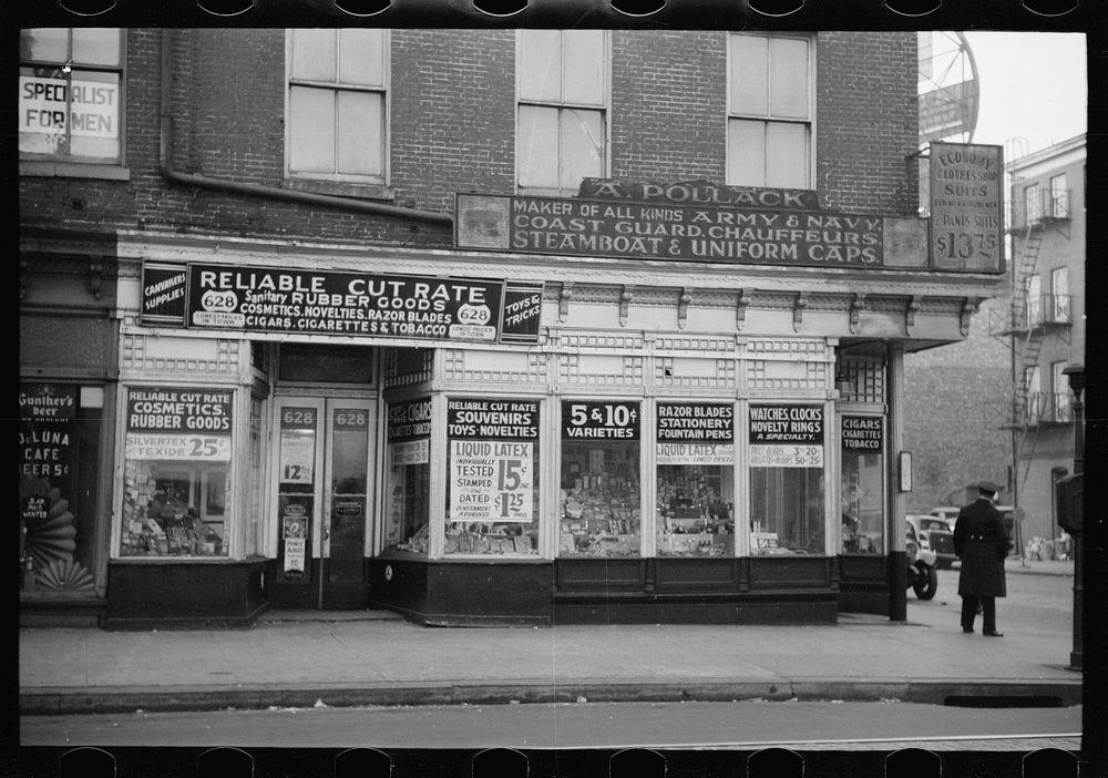 [A. Pollack's novelty store, 628 East Baltimore Street, Baltimore, Maryland]. Sourced from the Library of Congress.