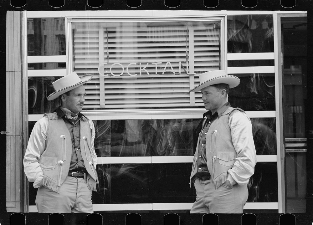 [Untitled photo, possibly related to: Dudes in town, Billings, Montana]. Sourced from the Library of Congress.