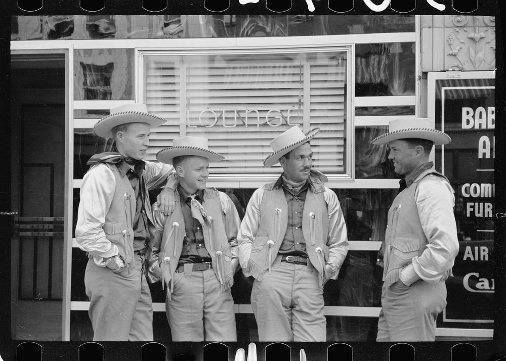 [Untitled photo, possibly related to: Dudes in town, Billings, Montana]. Sourced from the Library of Congress.