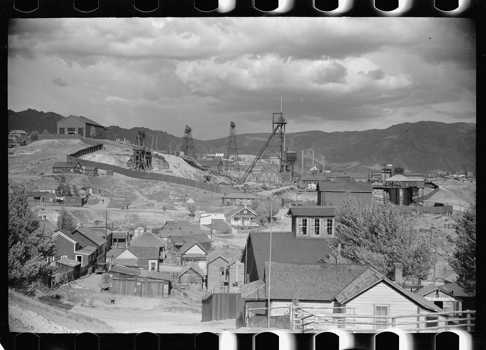 [Untitled photo, possibly related to: Copper mine in miner's back yard, Butte, Montana]. Sourced from the Library of…