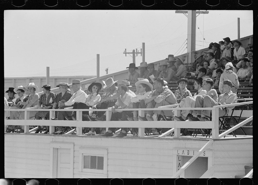 Audience at rodeo, Miles City, Montana. Sourced from the Library of Congress.