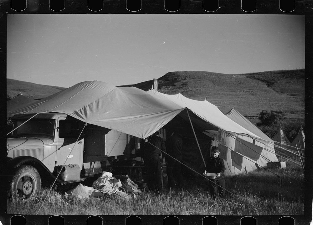 [Untitled photo, possibly related to: Camp scene, Montana]. Sourced from the Library of Congress.