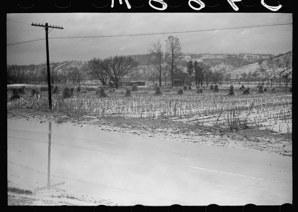 [Untitled photo, possibly related to: Water on highway due to melting snow, Clermont County, Ohio]. Sourced from the Library…