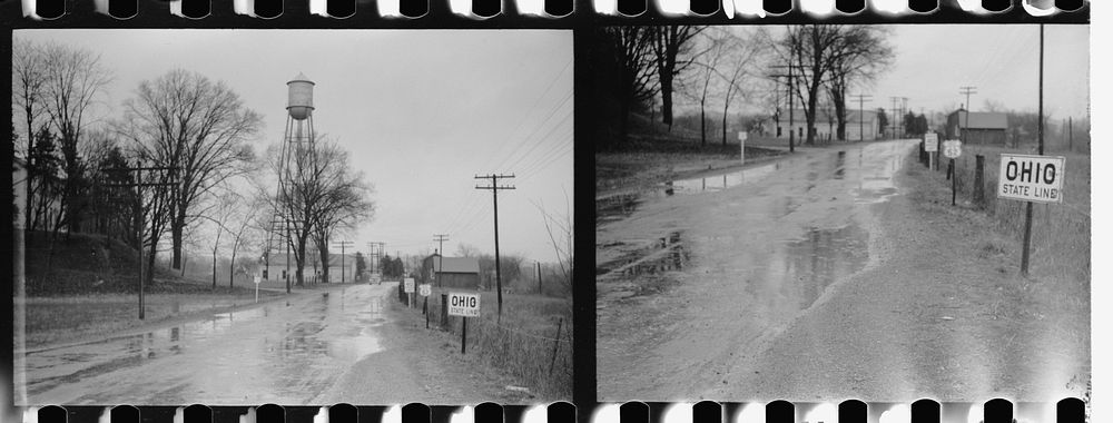 [Untitled photo, possibly related to: State line, Ohio--Indiana]. Sourced from the Library of Congress.