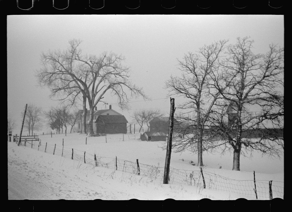 [Untitled photo, possibly related to: Farm along U.S. 6, Iowa County, Iowa]. Sourced from the Library of Congress.