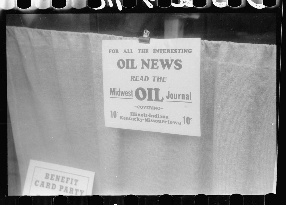Sign in newspaper office, Salem, Illinois. Sourced from the Library of Congress.