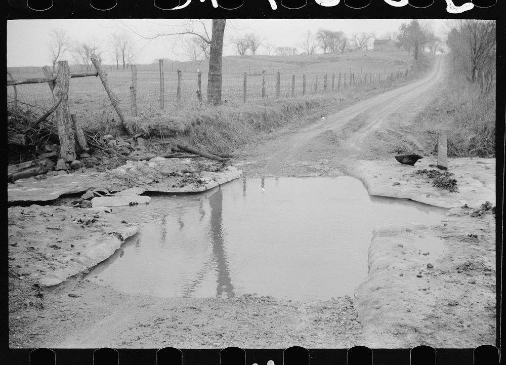 Rural road, Parke County, Indiana. Sourced from the Library of Congress.