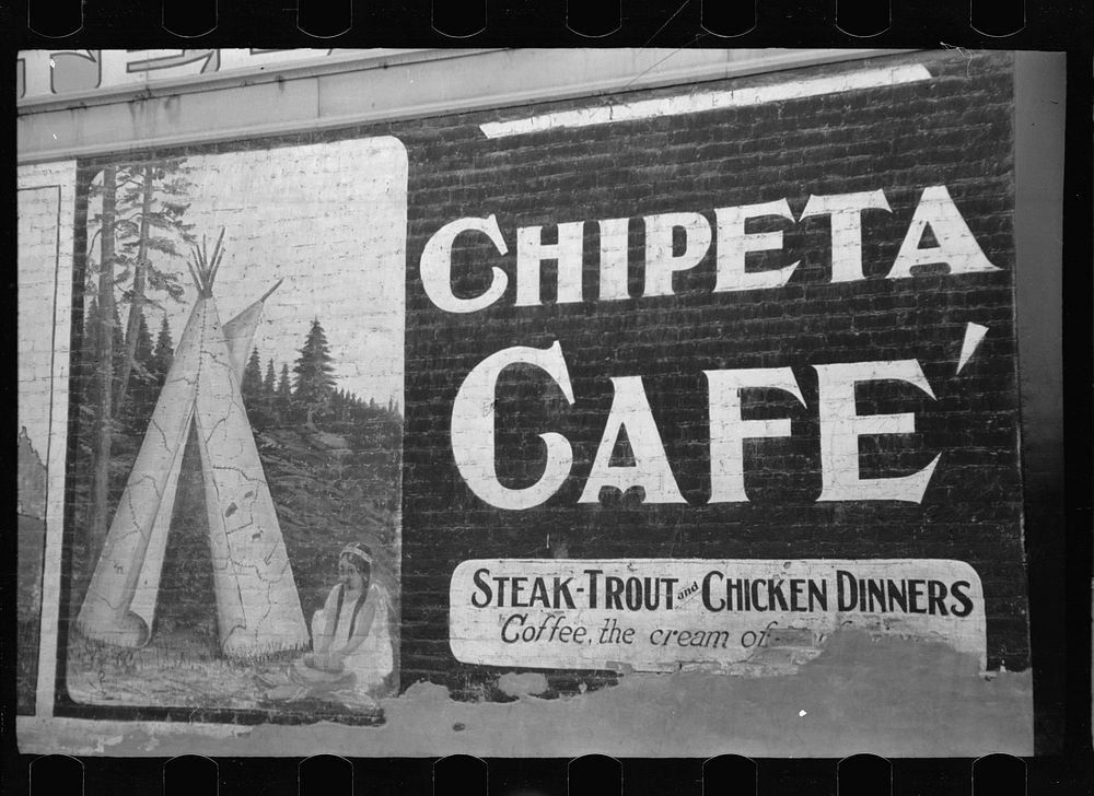 Restaurant sign, Montrose, Colorado. Sourced from the Library of Congress.