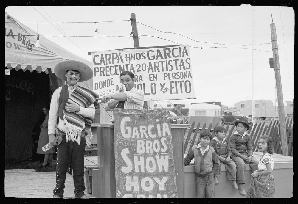 Mexican show at carnival, Brownsville, Texas. Sourced from the Library of Congress.