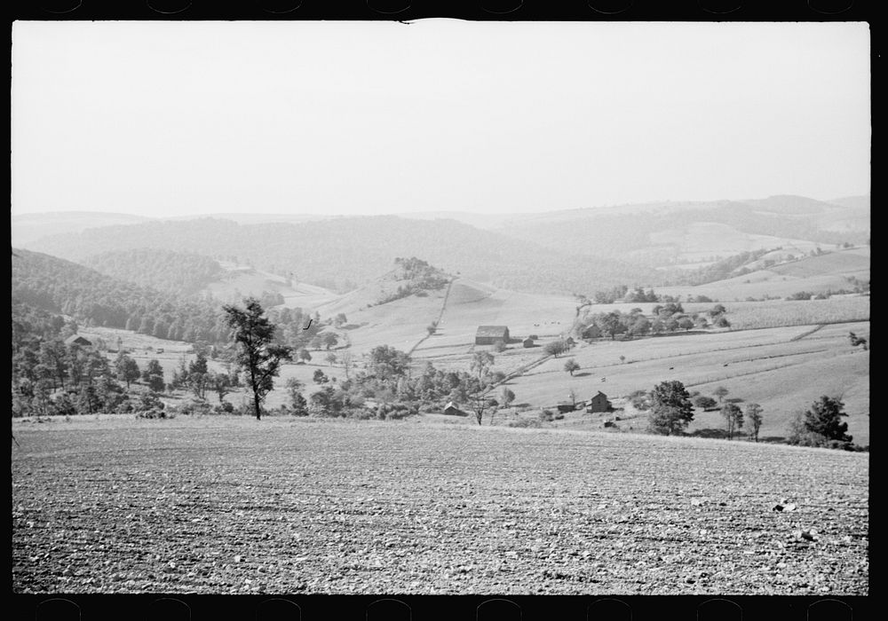 Characteristic topography, Garrett County, Maryland. Sourced from the Library of Congress.