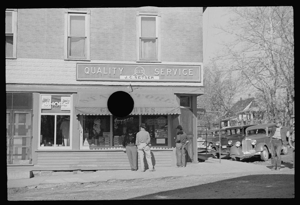 [Untitled photo, possibly related to: Gasoline station, Brown County, Indiana]. Sourced from the Library of Congress.