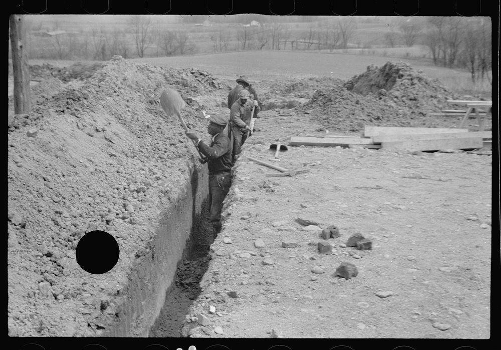 [Untitled photo, possibly related to: Surveying at the Greenhills Project, Cincinnati, Ohio]. Sourced from the Library of…