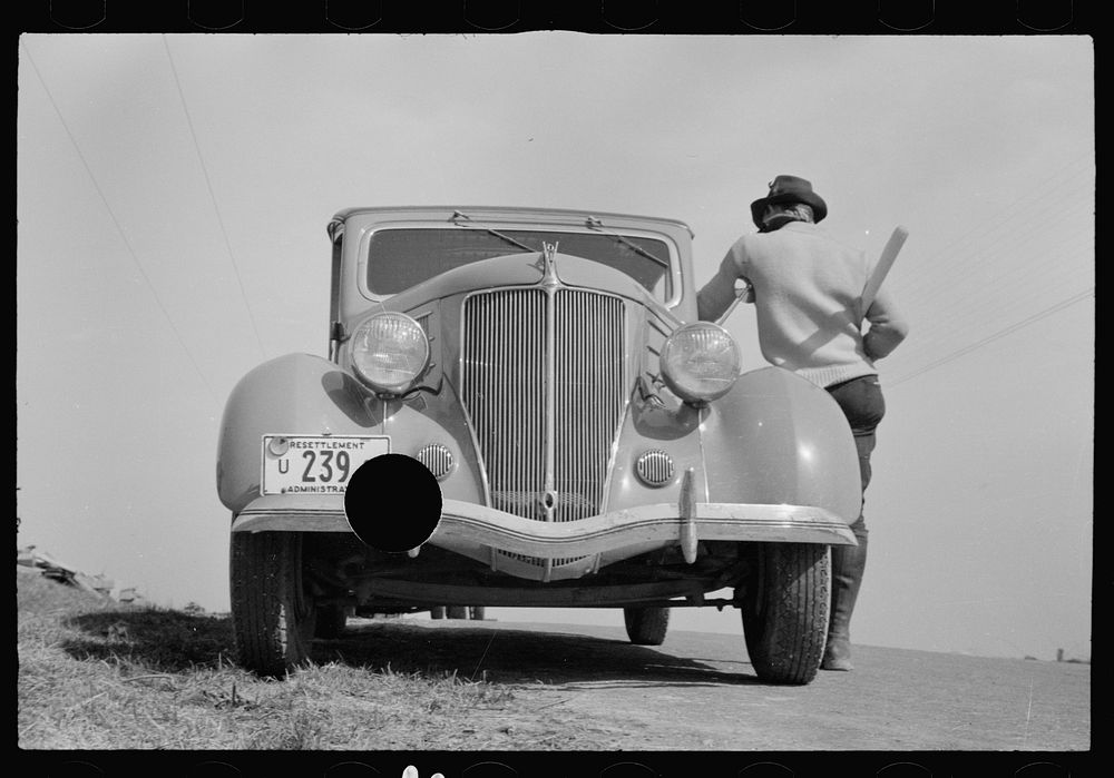 [Untitled photo, possibly related to: Surveying at the Greenhills Project, Cincinnati, Ohio]. Sourced from the Library of…