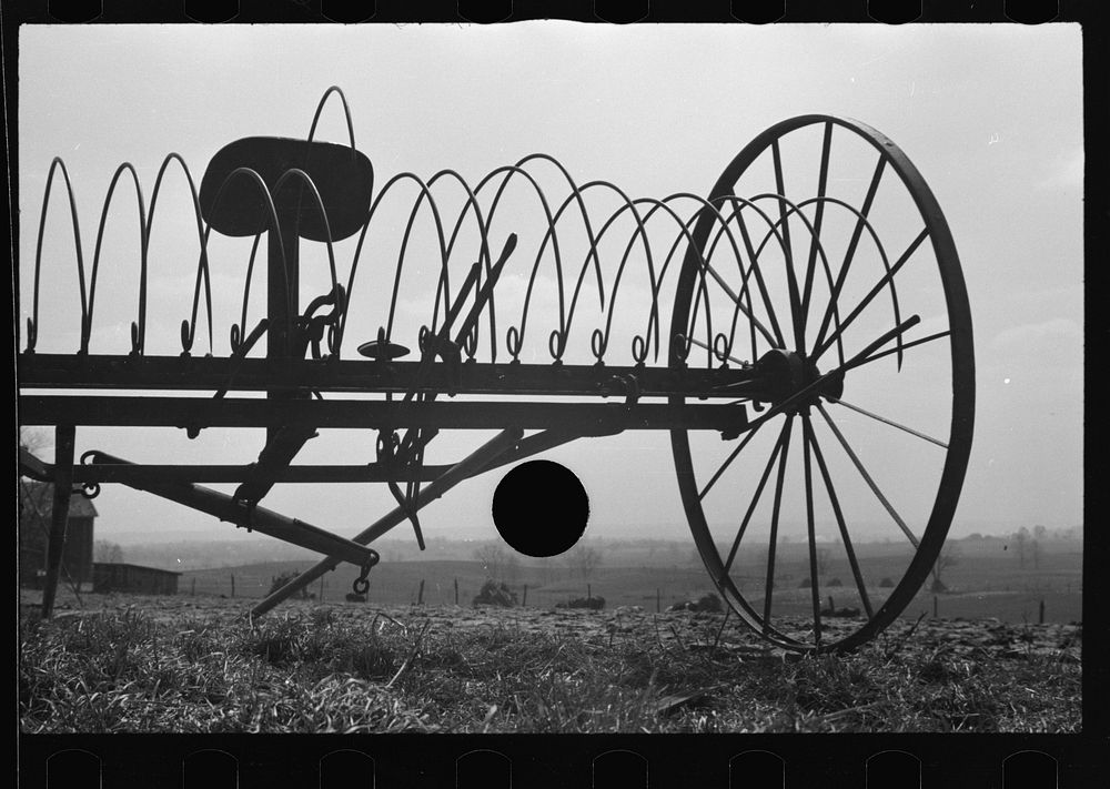 [Untitled photo, possibly related to: Hayrake on farm near the Greenhills Project, Cincinnati, Ohio]. Sourced from the…