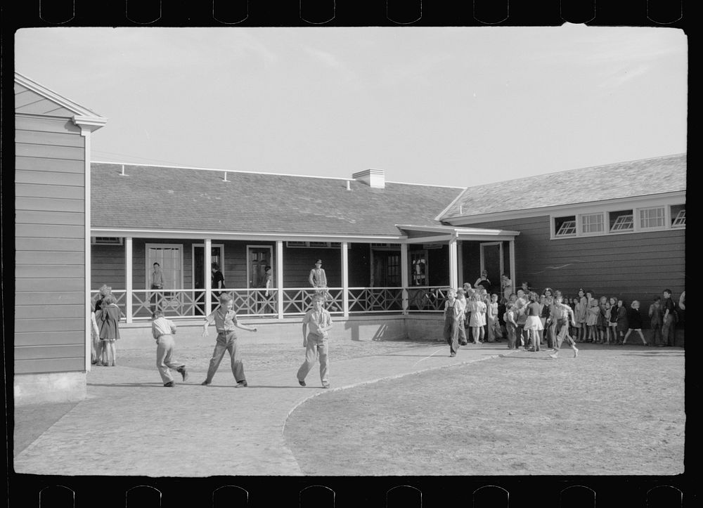 [Untitled photo, possibly related to: Cowboys and Indians, schoolchildren, FSA (Farm Security Administration) camp, Weslaco…