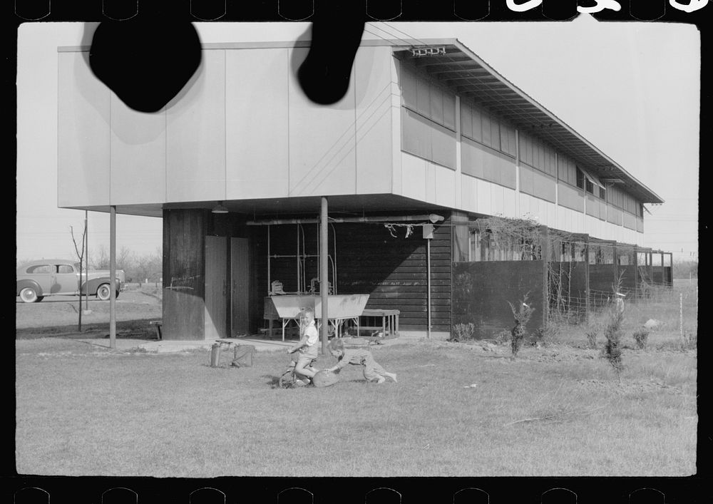 [Untitled photo, possibly related to: Labor homes, FSA (Farm Security Administration) camp, Sinton, Texas]. Sourced from the…