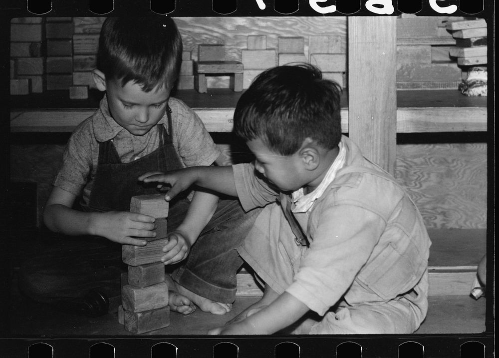 [Untitled photo, possibly related to: Nursery school, migratory worker's child, FSA (Farm Security Administration) camp…