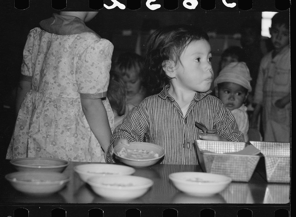 [Untitled photo, possibly related to: Nursery school, migratory worker's child, FSA (Farm Security Administration) camp…